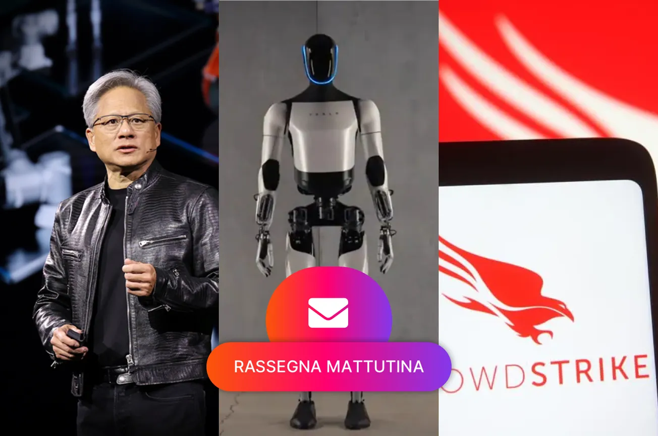 Nvidia arriva in Cina, Tesla robot umanoidi, Azioni CrowdStrike crollano