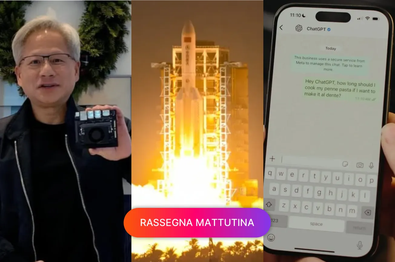 Nvidia chip "domestico", Cina 13mila satelliti in orbita, ChatGPT su Whatsapp