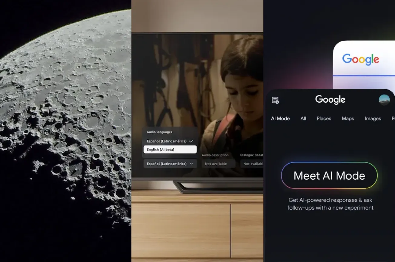 GPS sulla Luna, Prime Video testa il doppiaggio AI, Google lancia AI Mode